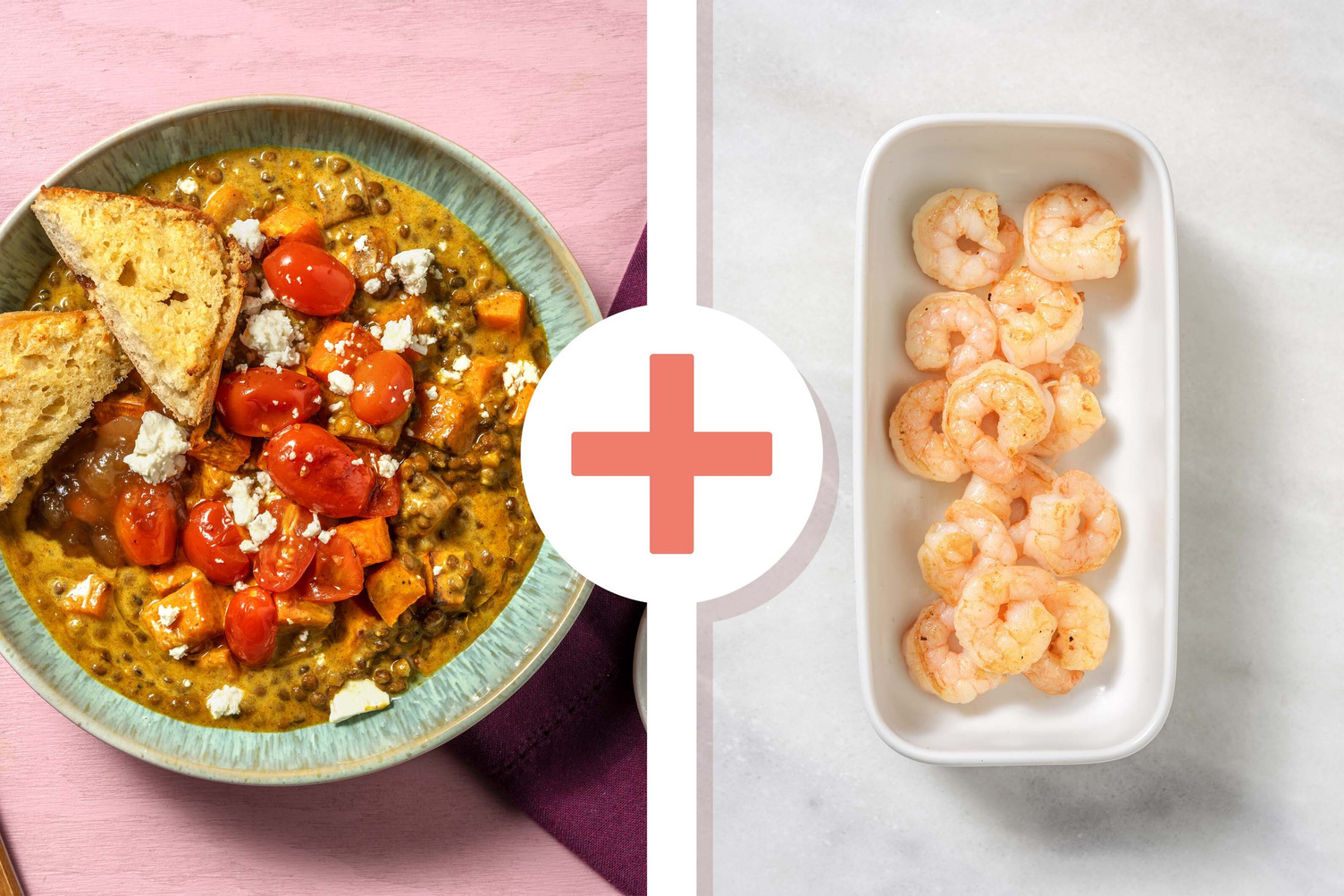 Creamy Korma King Prawns, Lentils and Sweet Potato