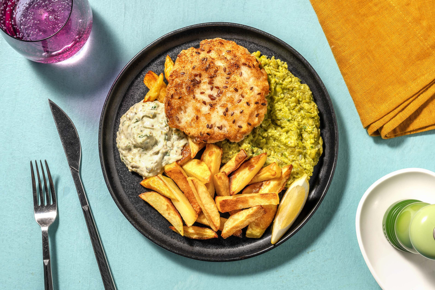 Fish & chips met mushy peas