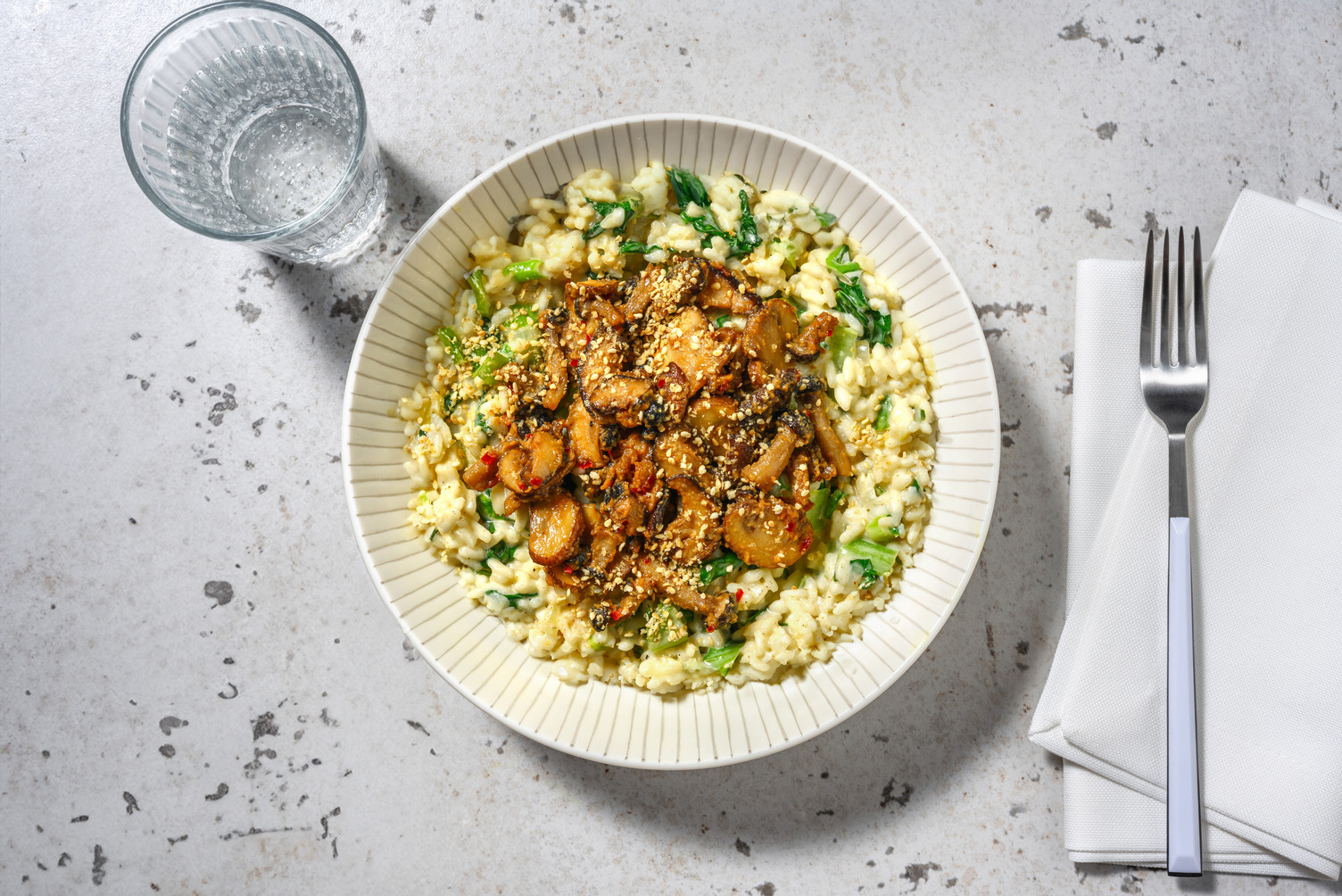 Fusion risotto met misopaddenstoelen