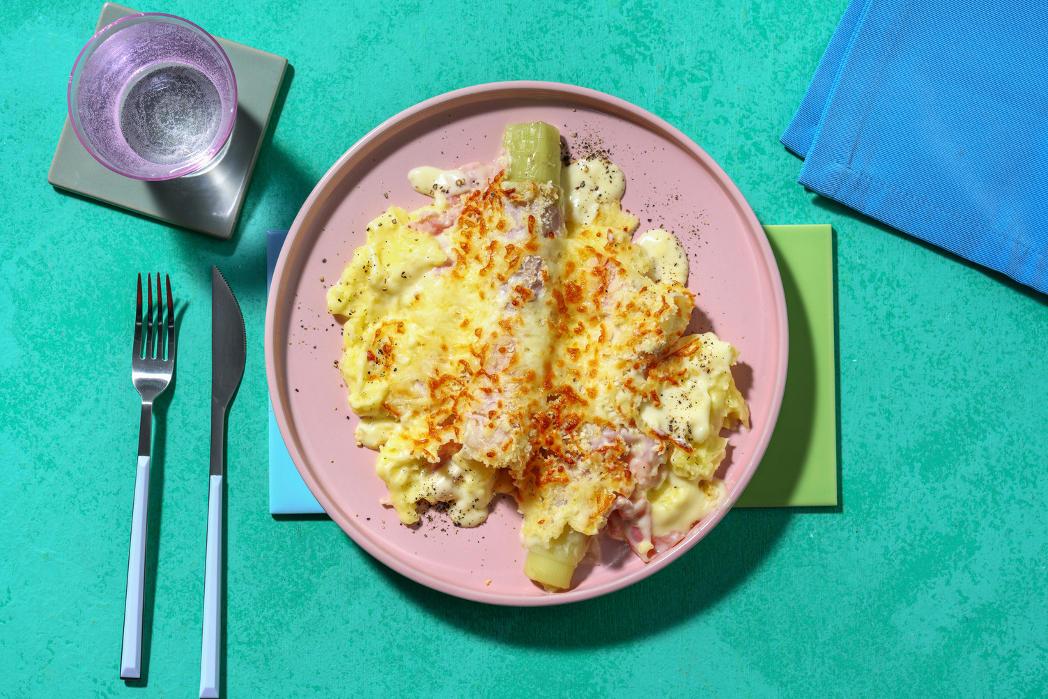 Gratin de poireau fondant au jambon