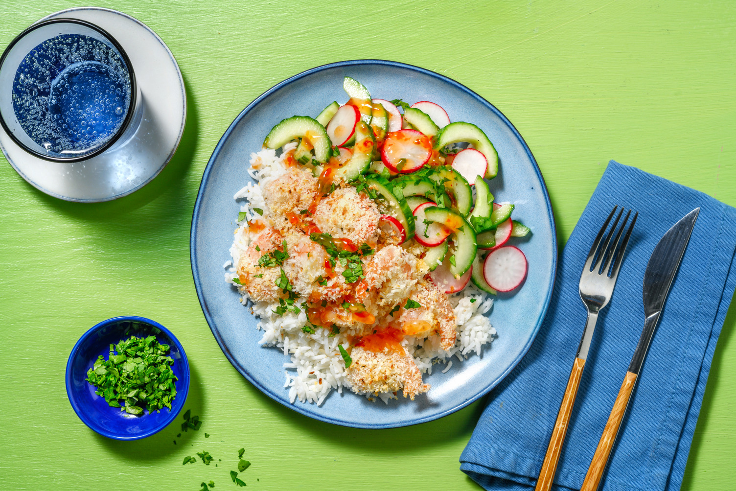 Crevettes au panko & sauce swicy au chili