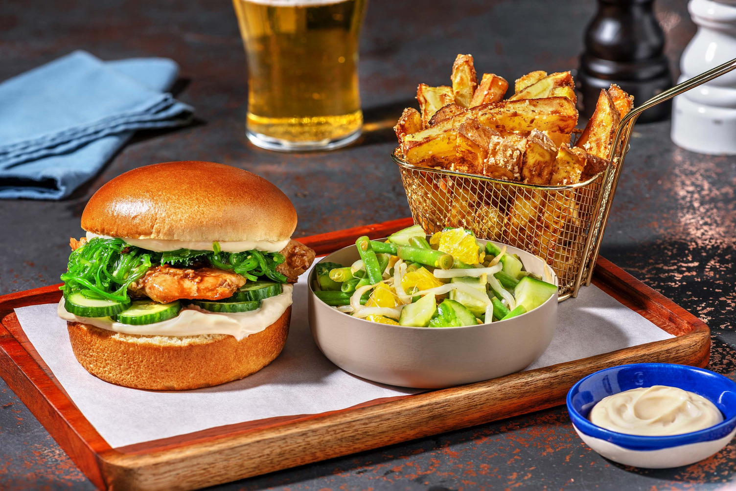 Burger de poulet à l'asiatique 