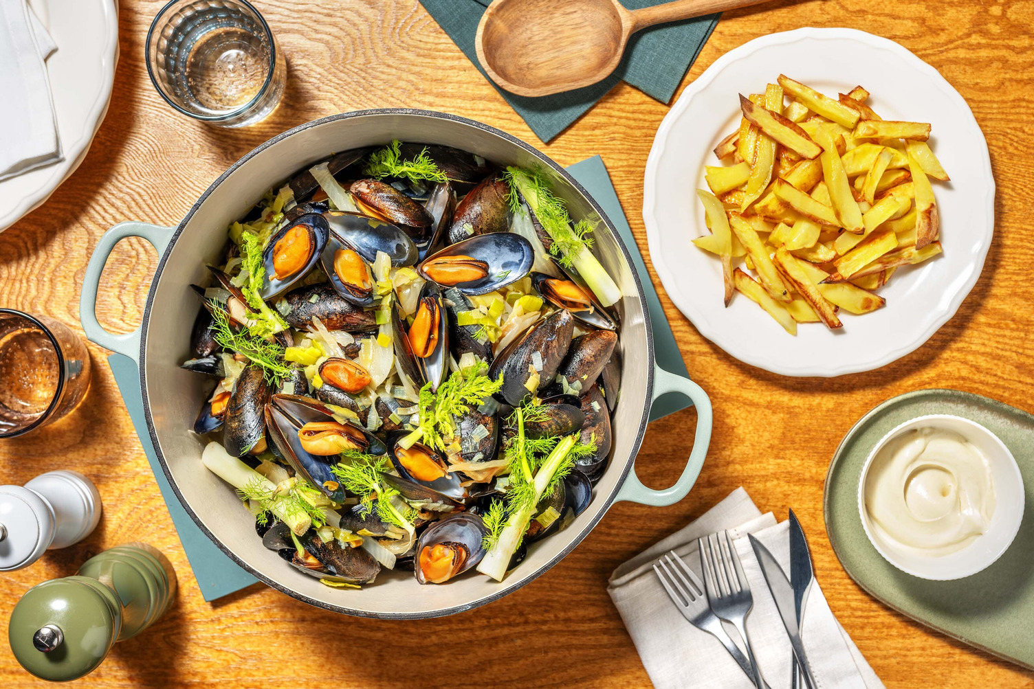 Moules précuites et frites