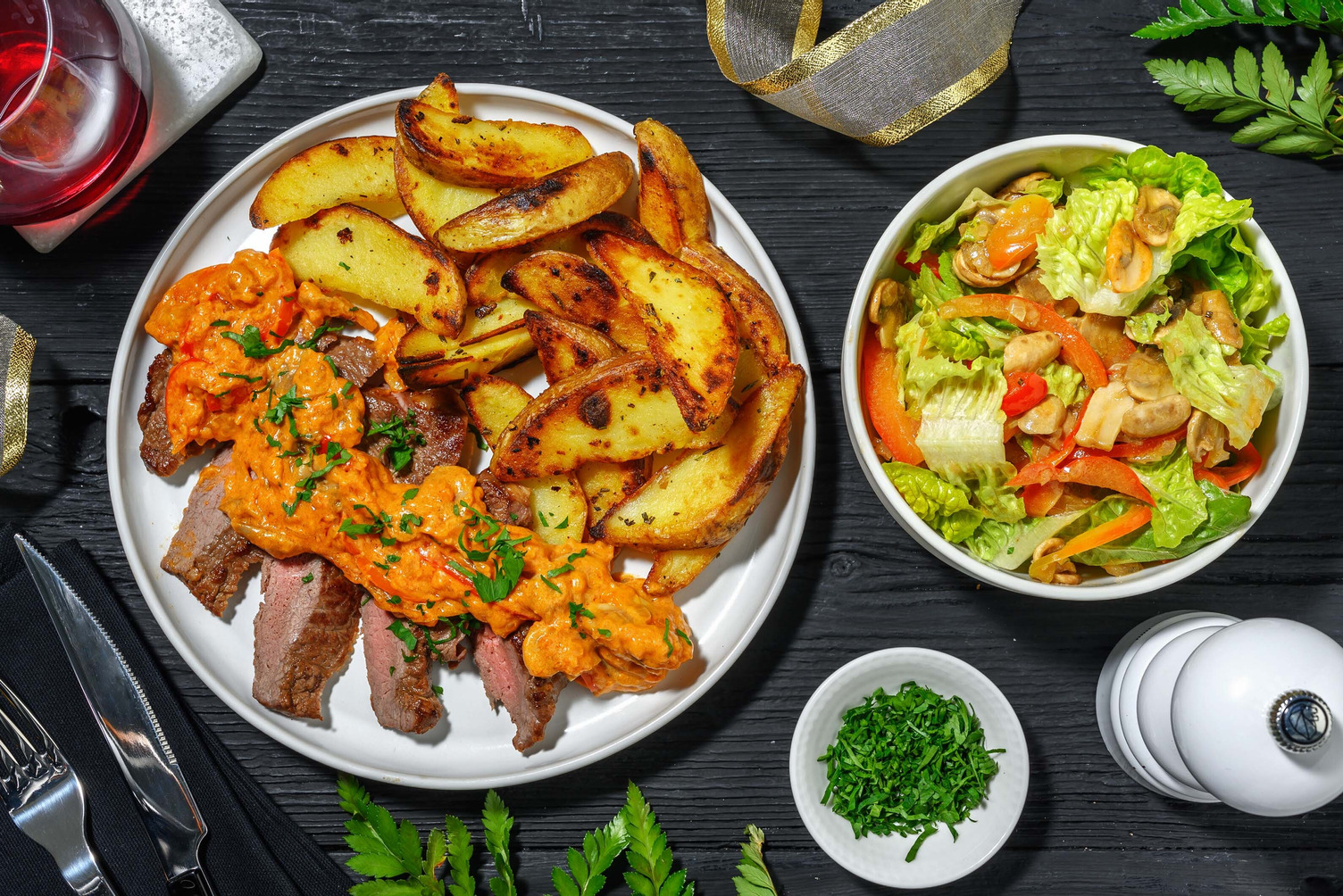 Steak mariné sauce stroganoff