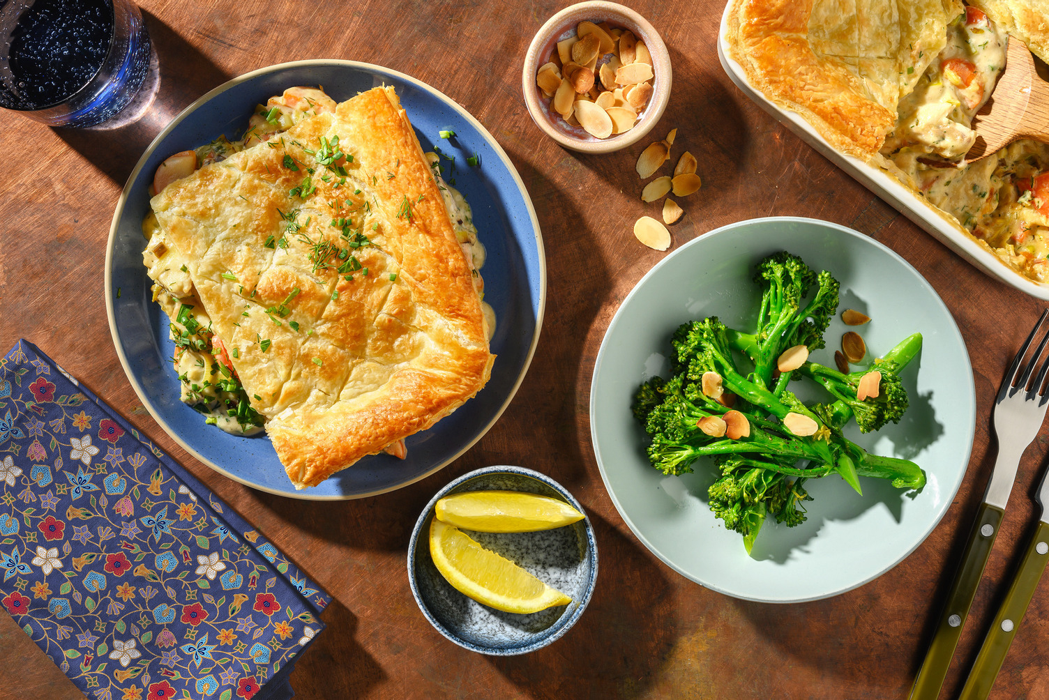 Tourte de poisson au saumon, cabillaud et colin