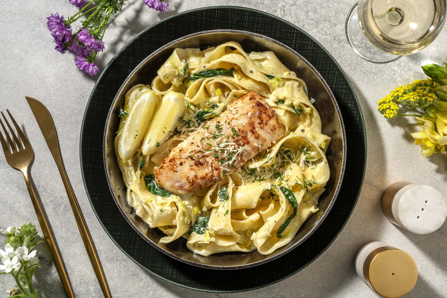 Cabillaud et pappardelle fraîches