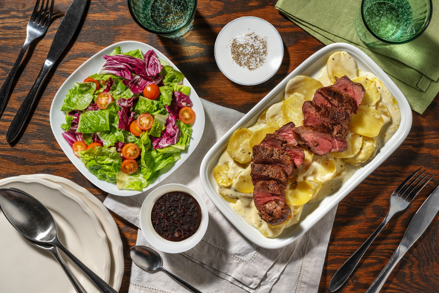 Steak with Potato Gratin