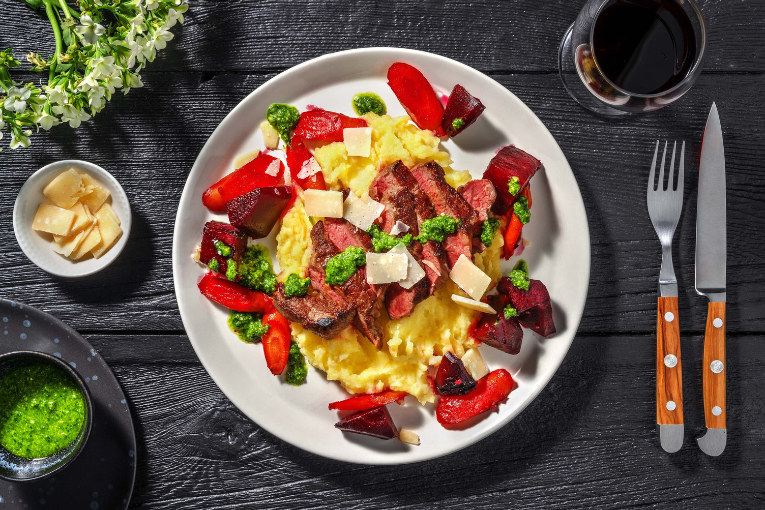 Steak deluxe met truffelpesto