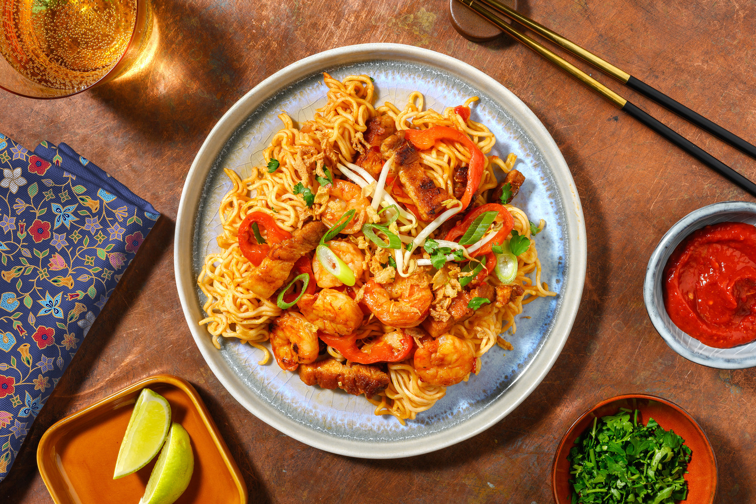 Hokkien mee à la singapourienne