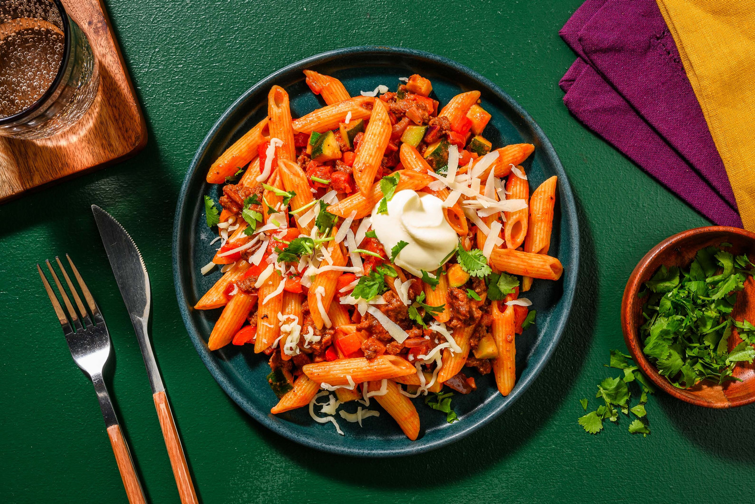 Pâtes gourmandes à la mexicaine