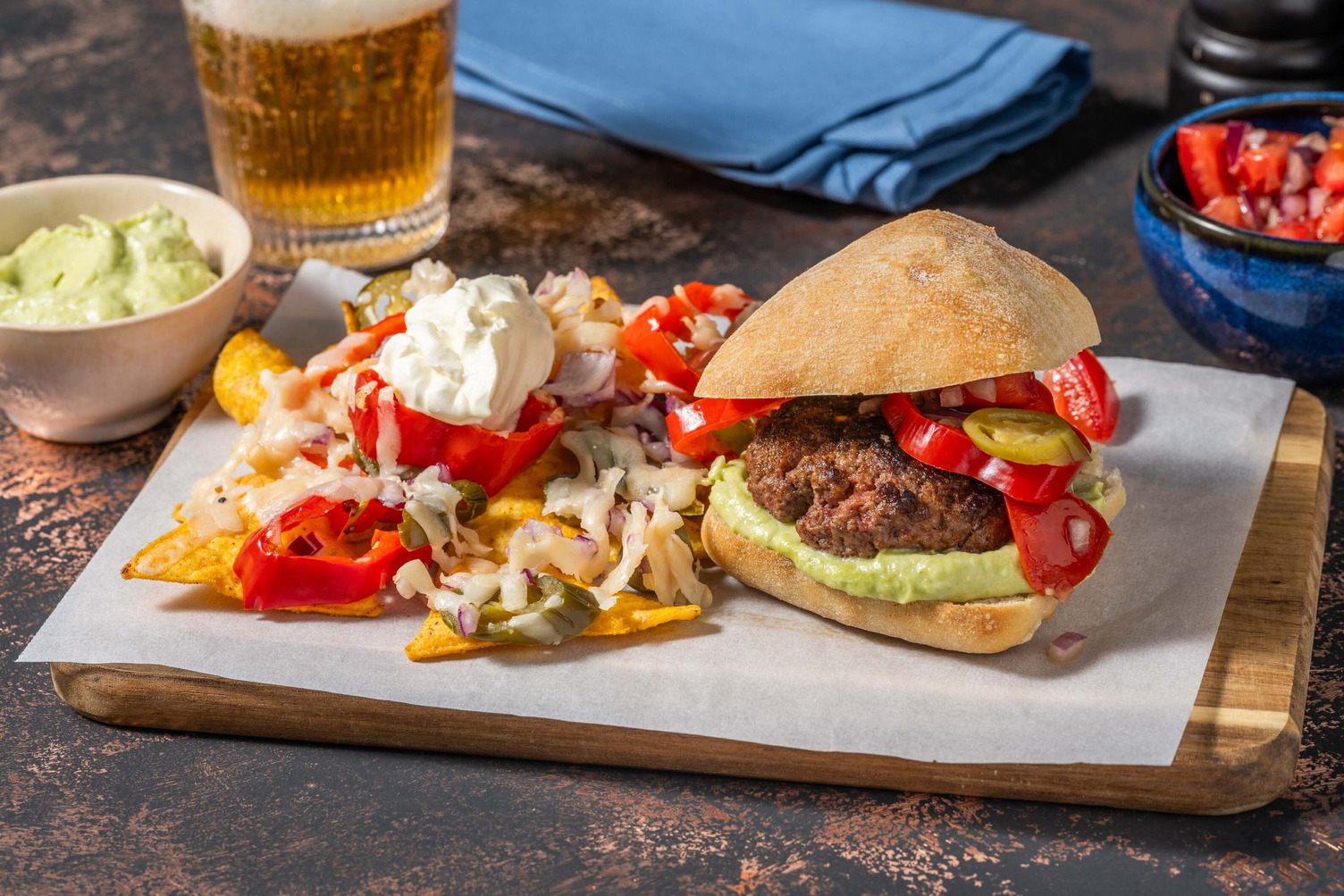 Burger de veau gourmand épicé à la mexicaine