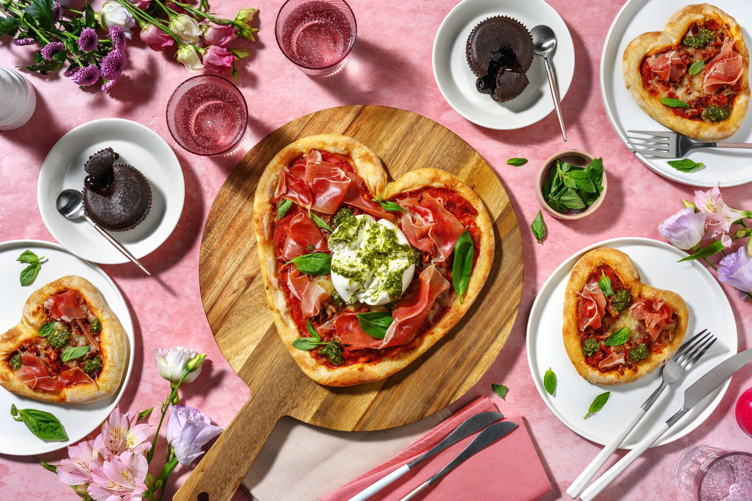 Pizza Date Night mit schokoladigem Dessert