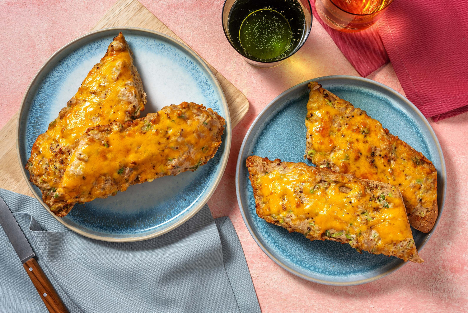 Red Leicester Tuna Mayo Melt Open Baguette