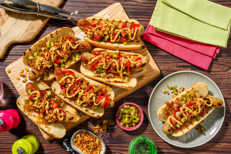 Amerikaanse stijl hotdogs met Brandt & Levie-worst