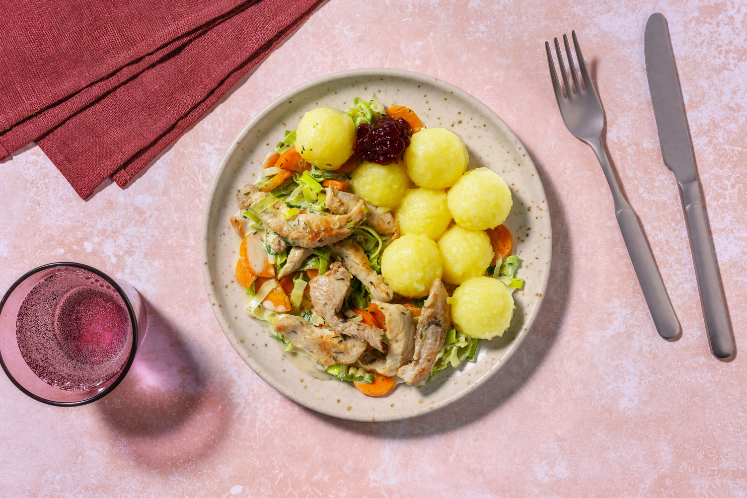 Doppelt Geschnetzeltes mit Mini-Knödel