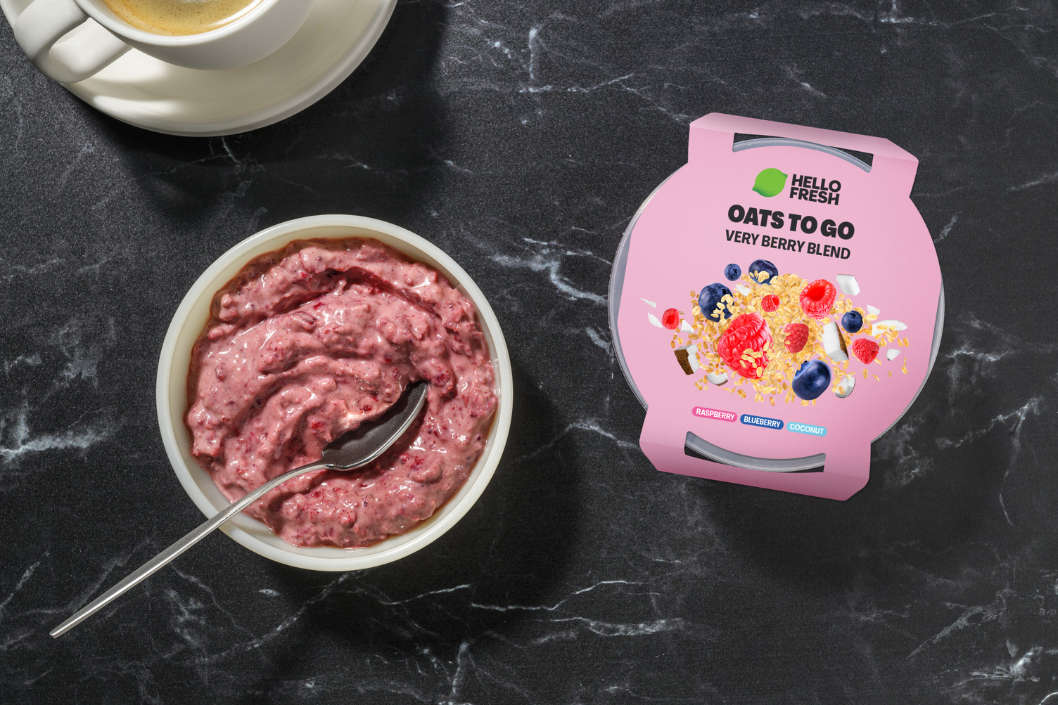 Overnight Oats : myrtille, framboise & coco