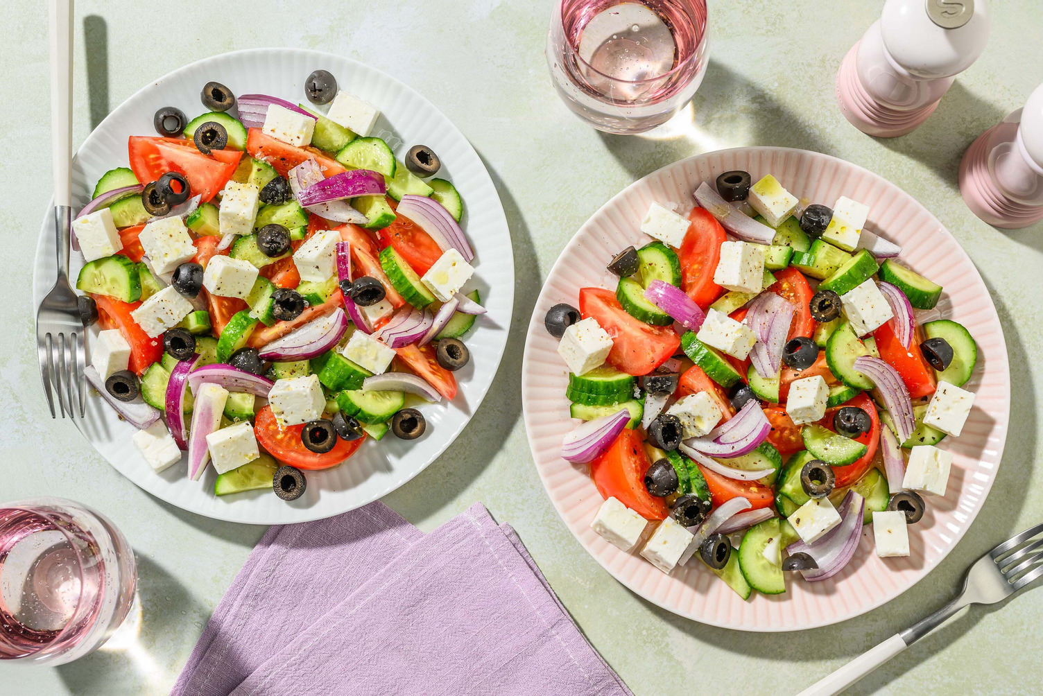 Schneller Salat griechischer Art