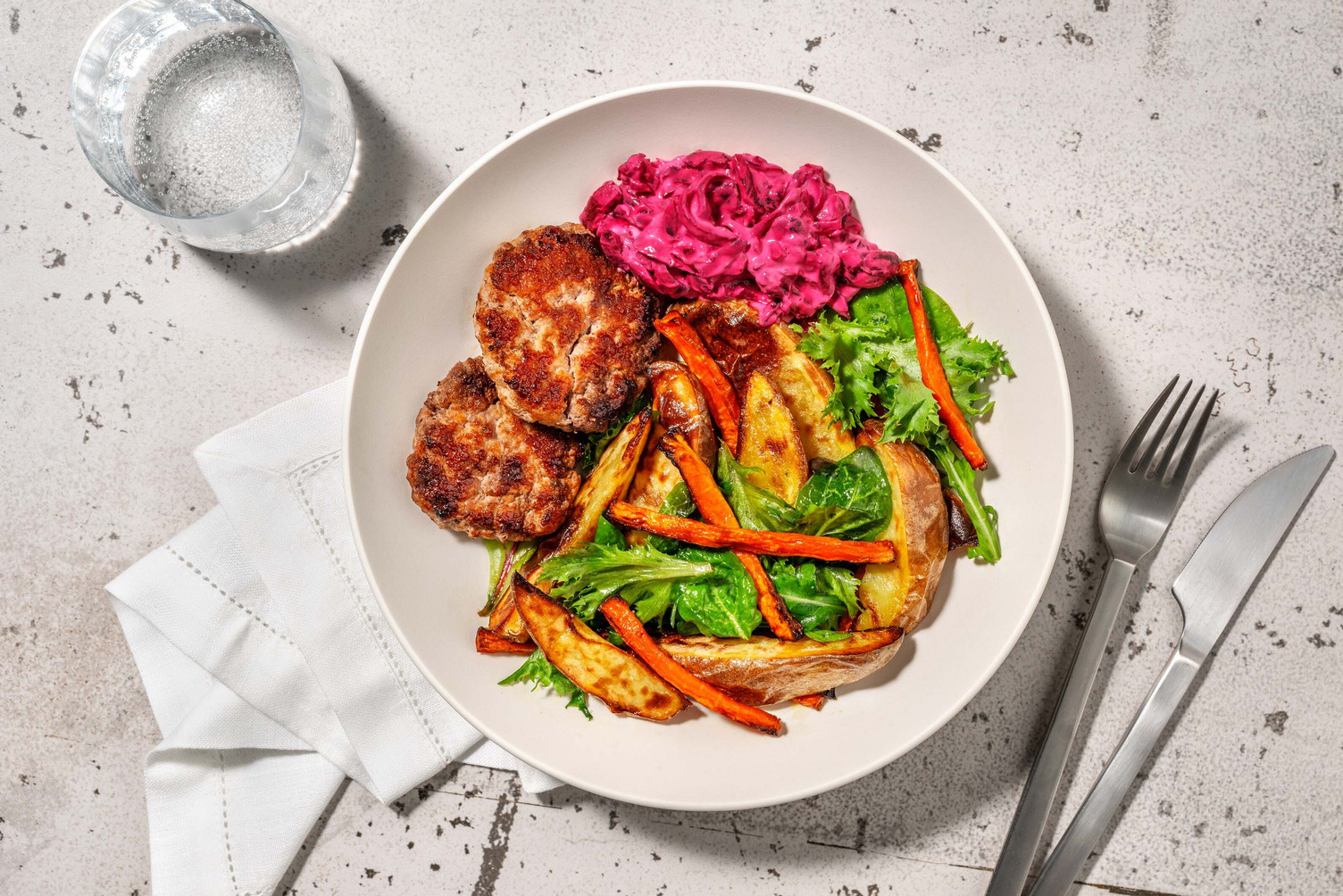 Græske svine- og kalvekødsfrikadeller