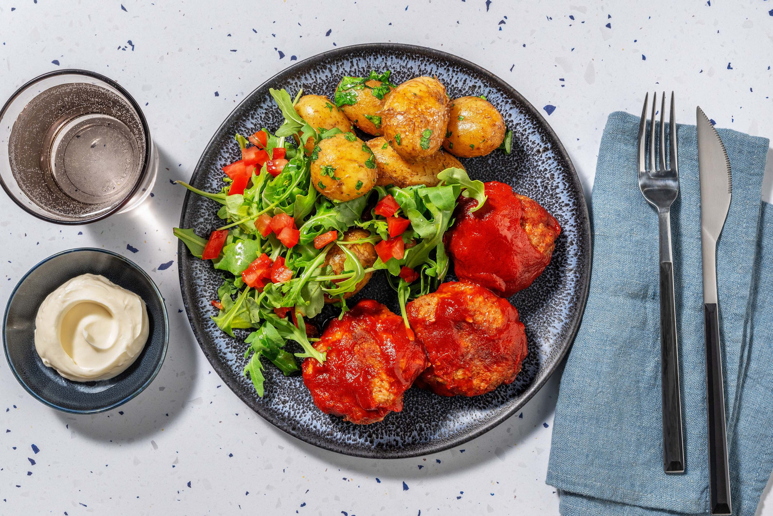 Spanske BBQ-glaserede kødboller