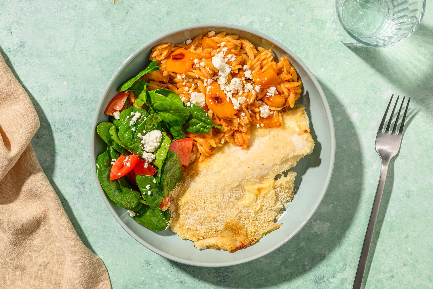 Baked Salmon and Sweet Pepper Orzo