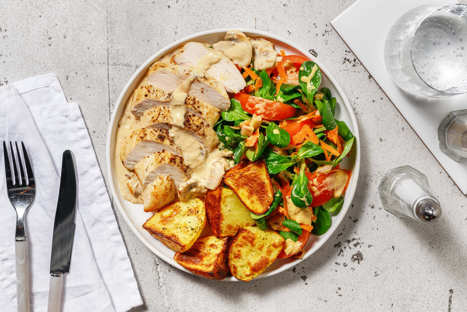 Filet de poulet aux champignons à la crème