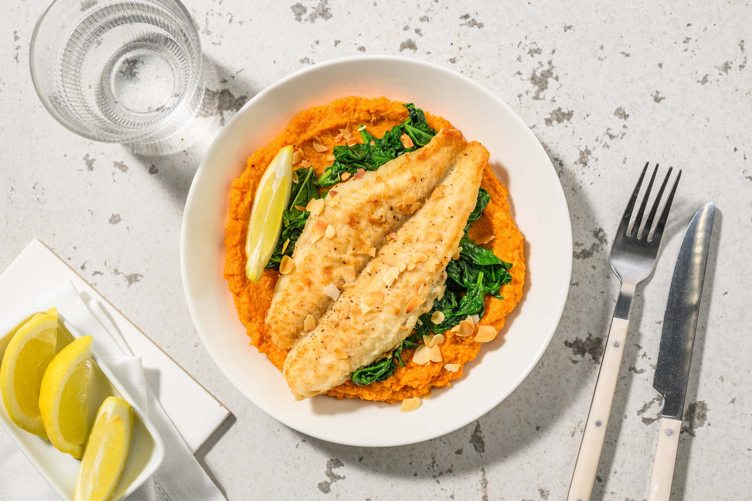 Basa à la Meunière with Carrot & Lentil Purée