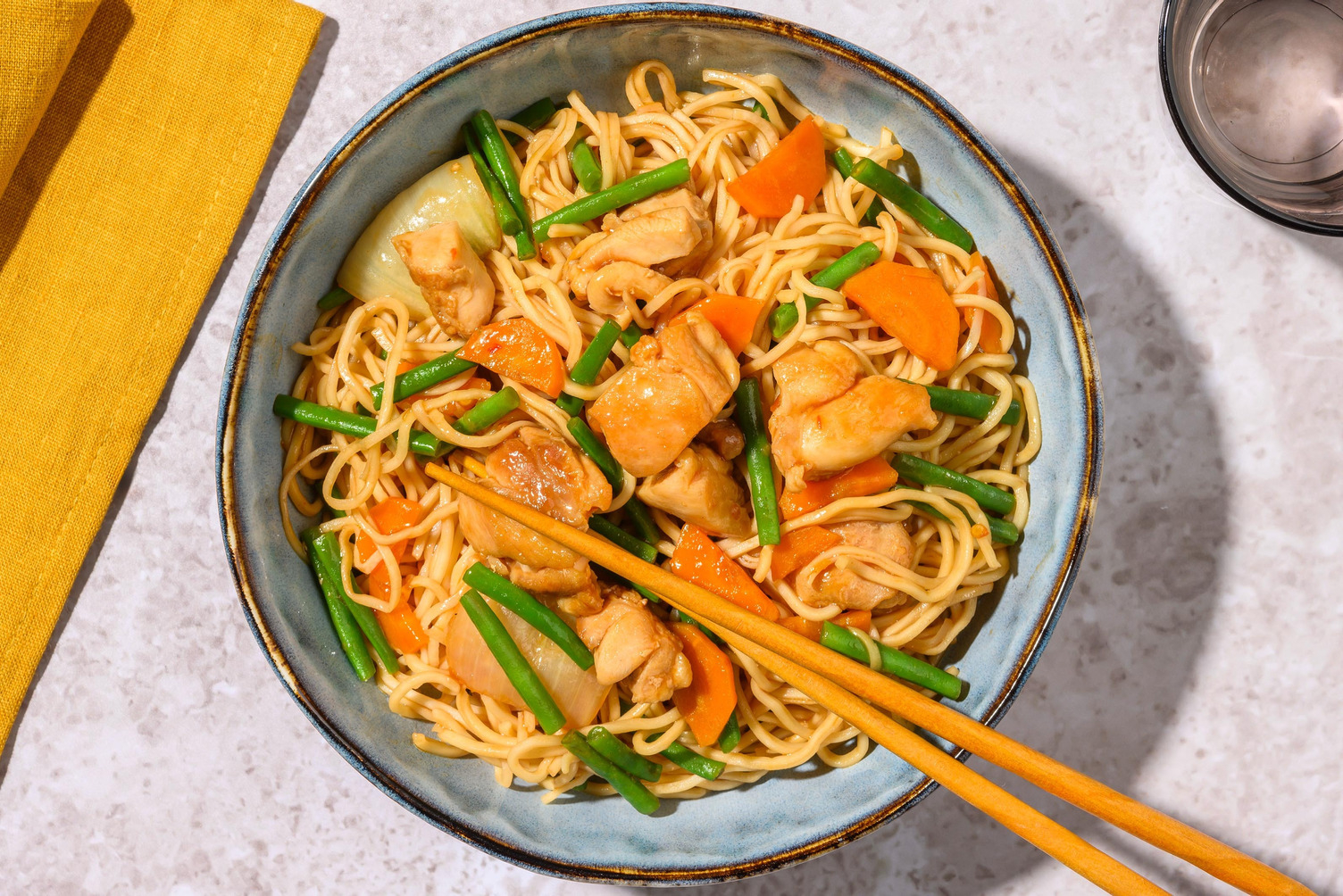 Sticky Chicken Breast Noodle Stir-Fry 