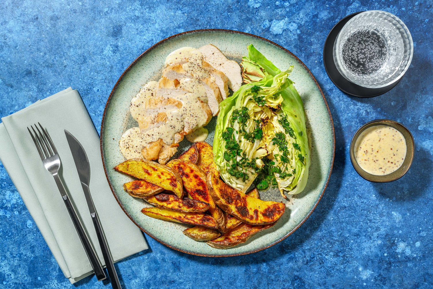 Ovnsbakt kylling og gremolatakål