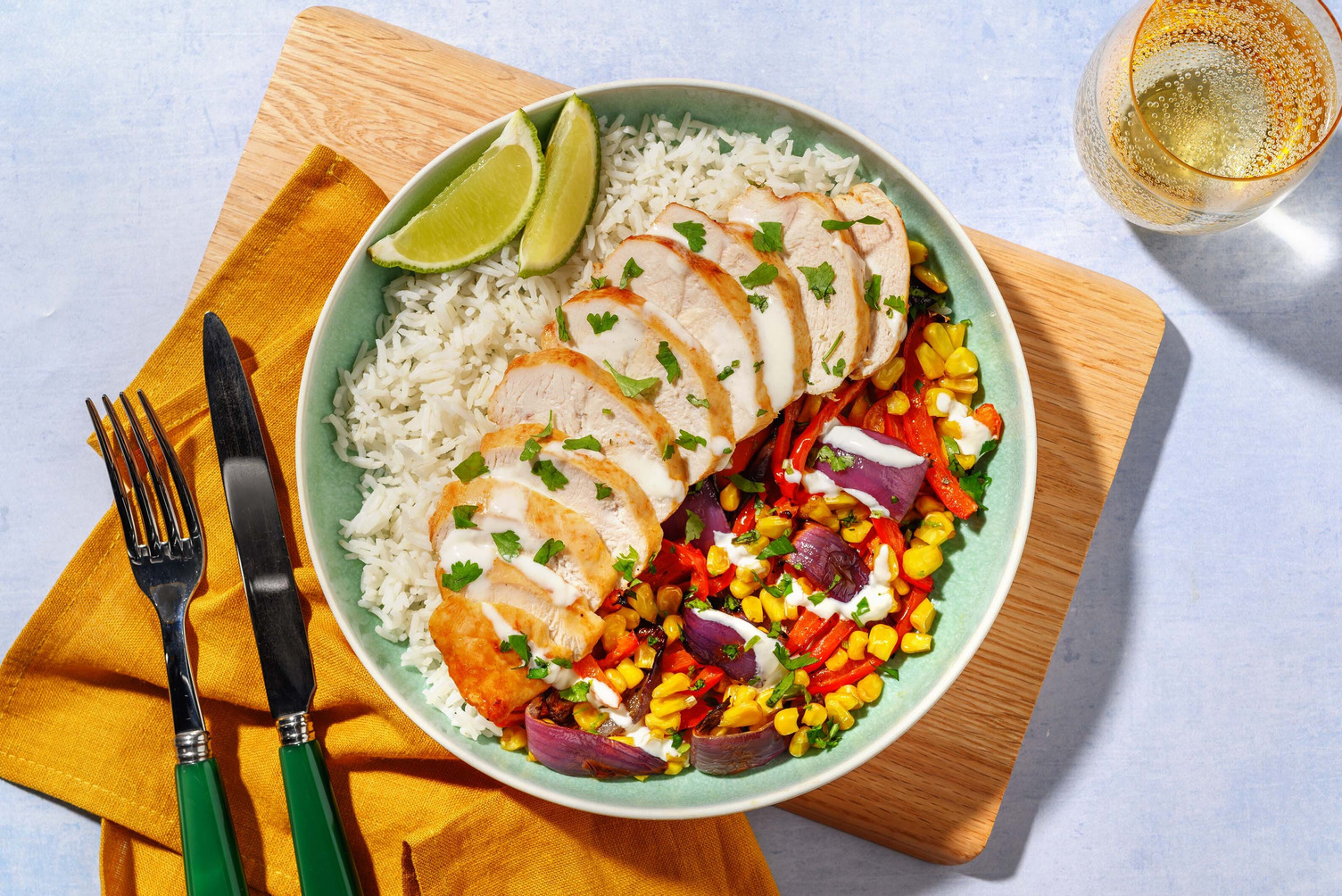 Mexicansk fajita-kyllingebowl