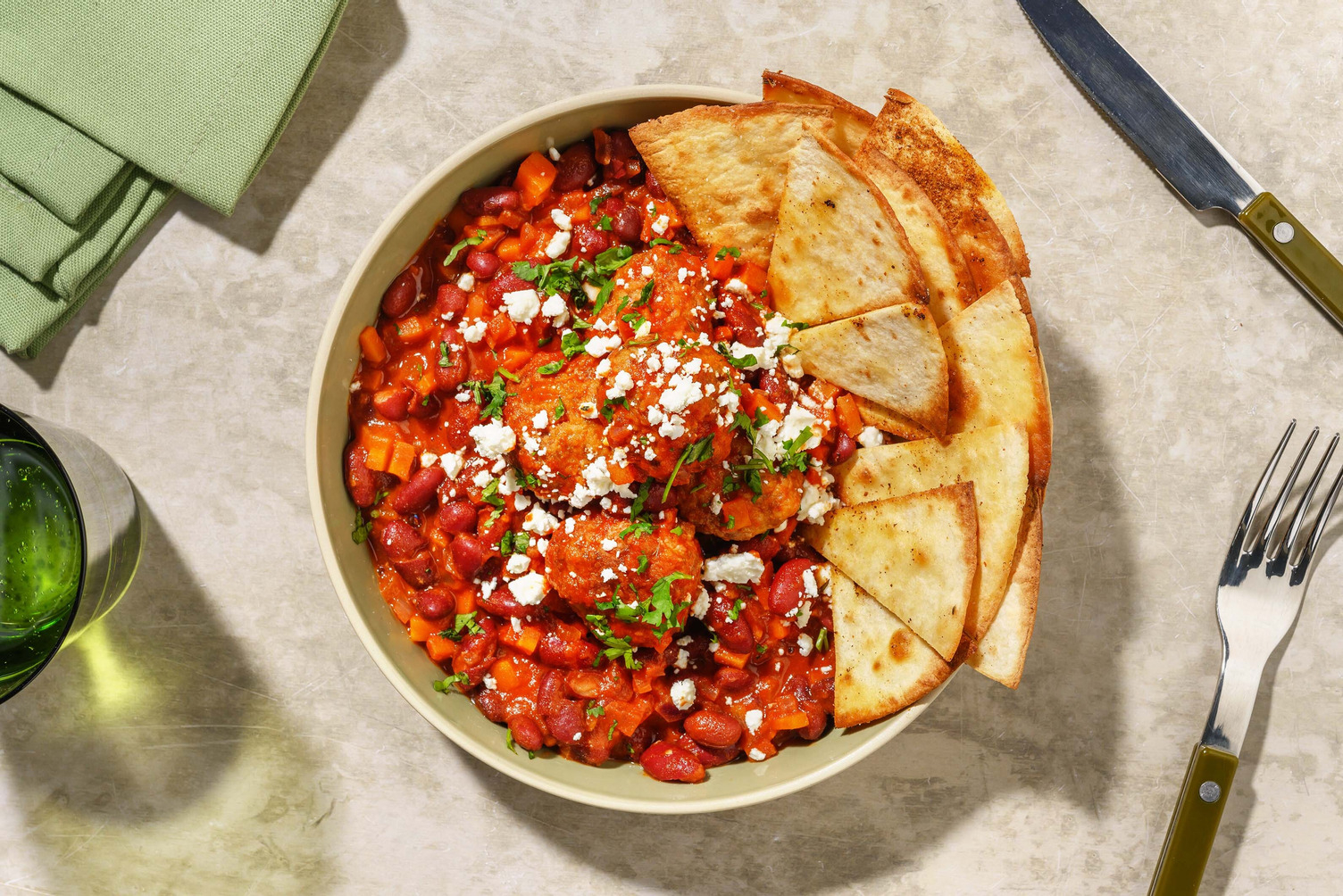 Chili con blandfärsköttbullar