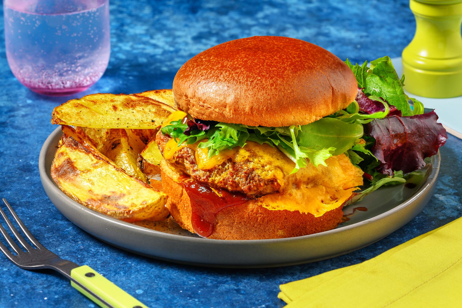 BBQ Veggie Cheeseburger