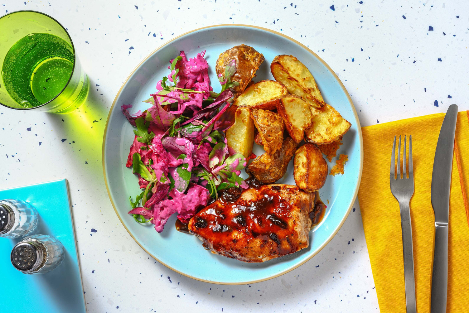 Bio-Hähnchenbrust mit Pflaumen-Sriracha-Soße 