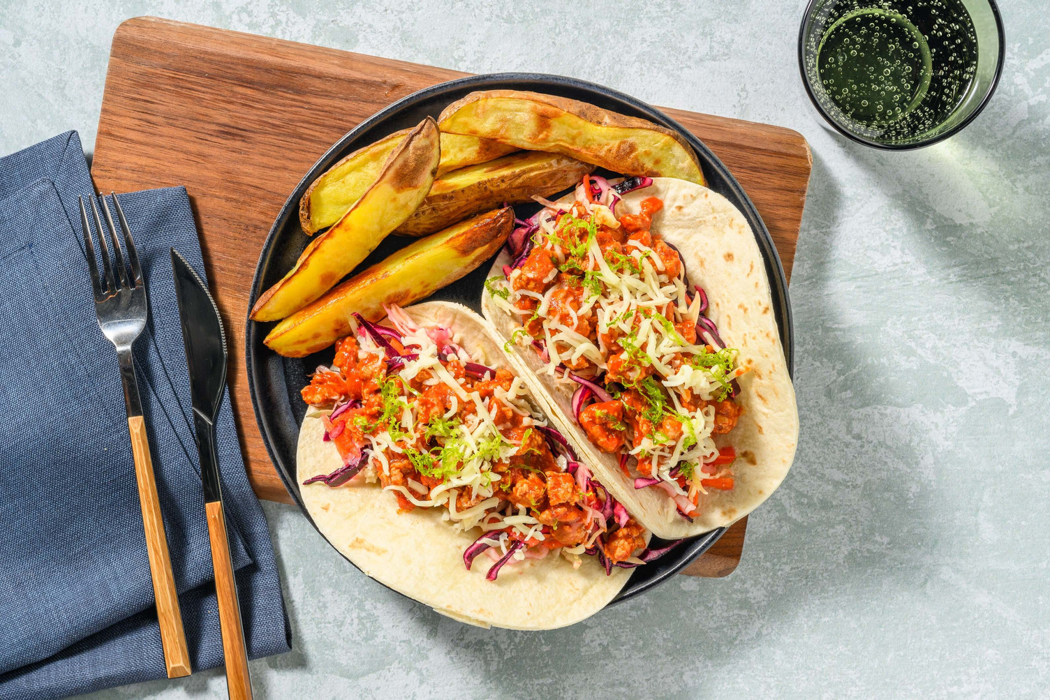 Chipotle Beef Tacos and Wedges