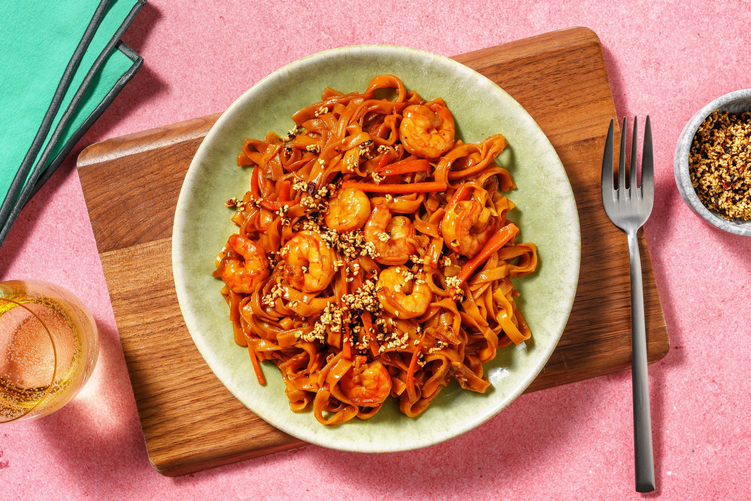 Crevetten-Chilinudel-Pfanne