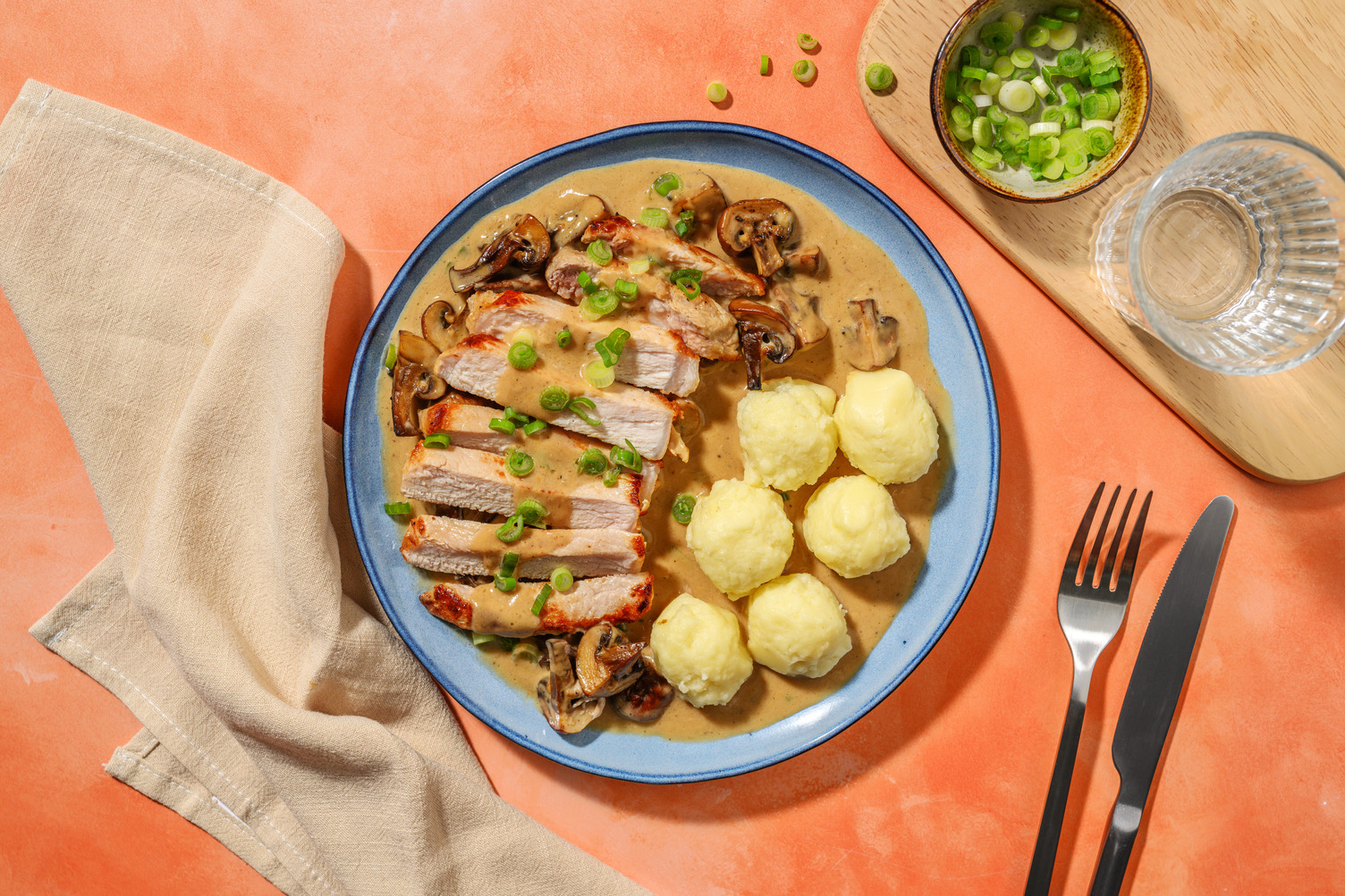 Bio-Hähnchenbrustfilet mit Pilzrahm