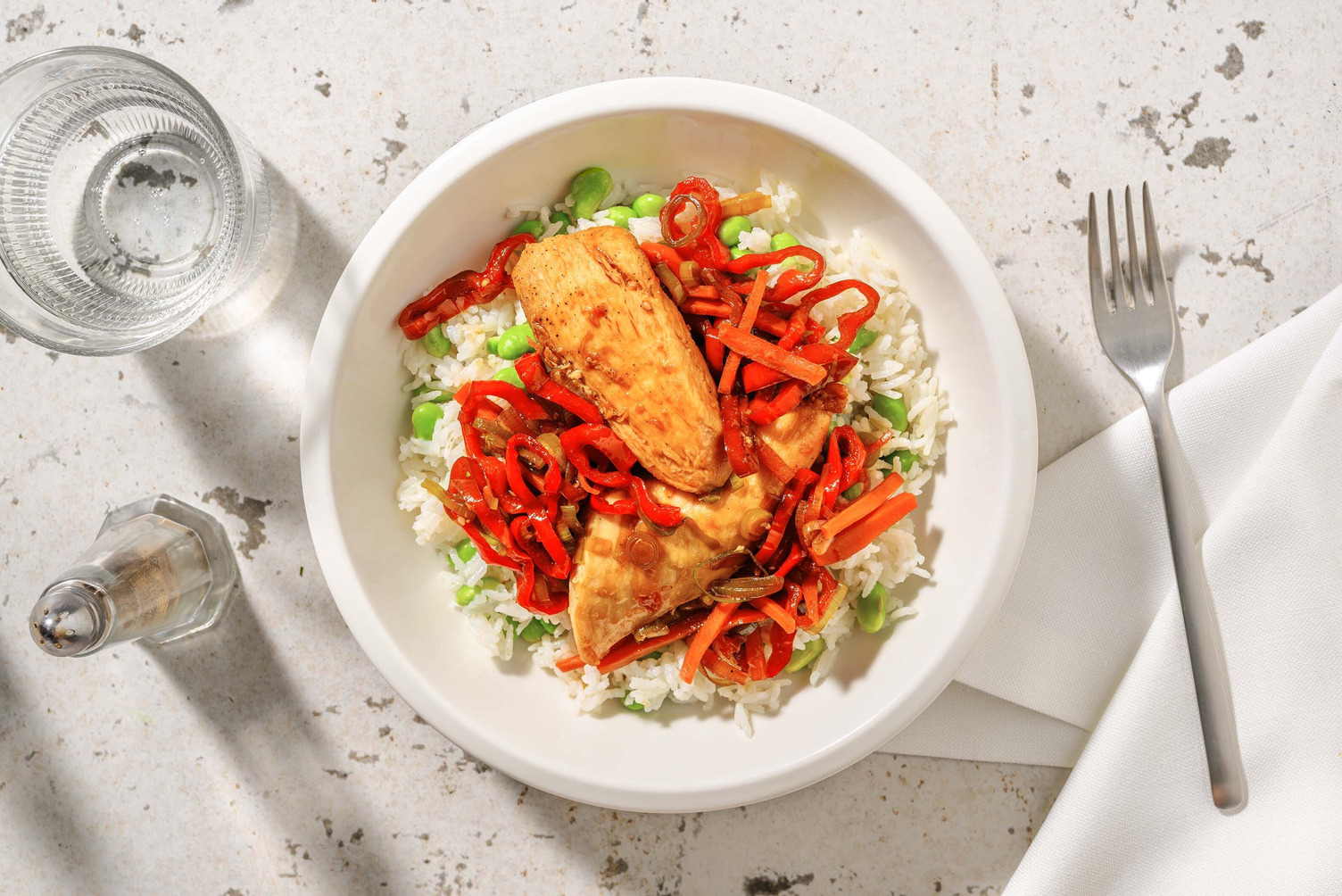 Teriyaki-Hähnchenbrust mit Edamame