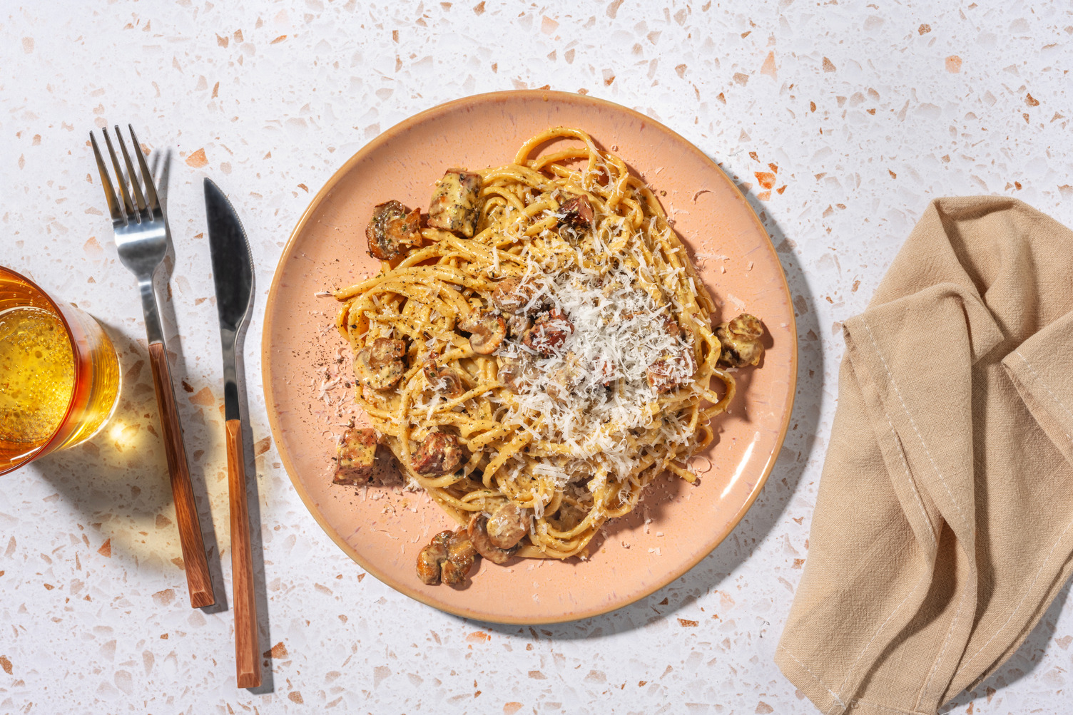 Chorizo, Chicken and Mushroom Pasta