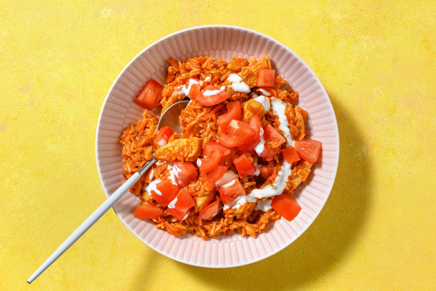 Schnelle Hähnchenpfanne mit braunem Reis