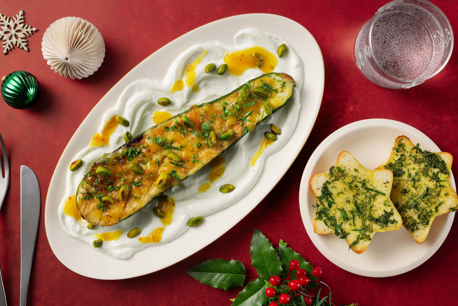 Opgeklopte feta met courgette