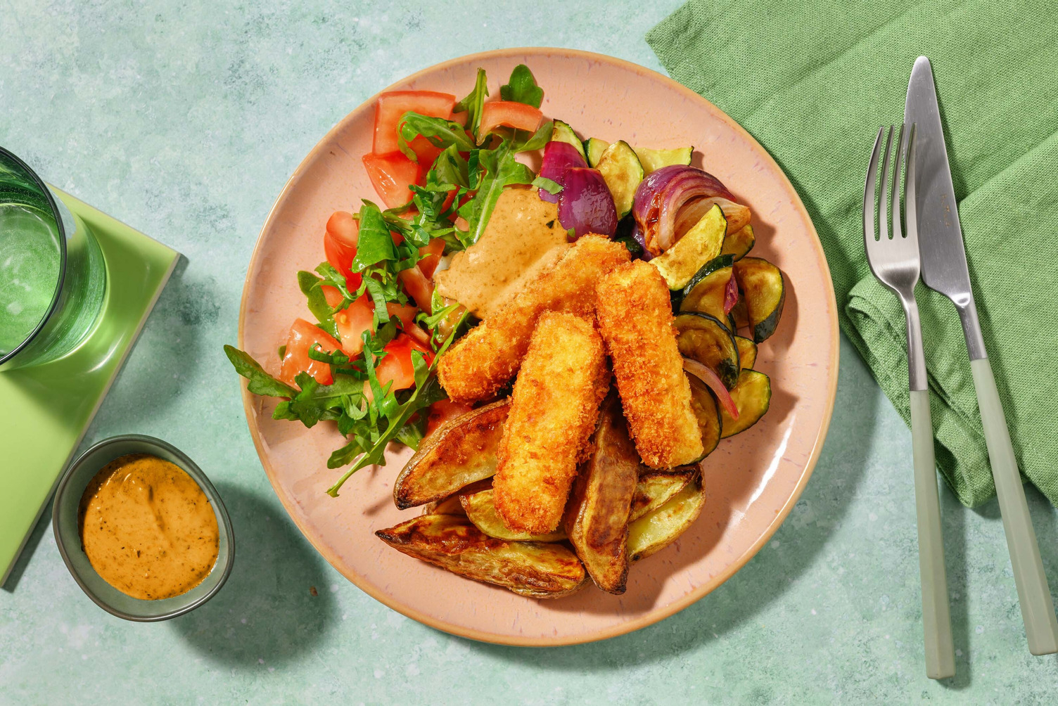 Medelhavsinspirerad panerad grillost