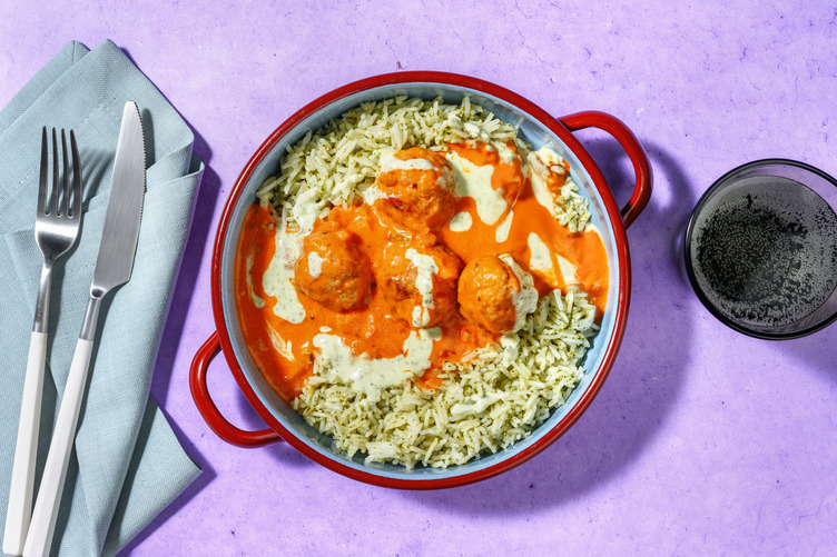 Pork Meatballs and Pesto Rice