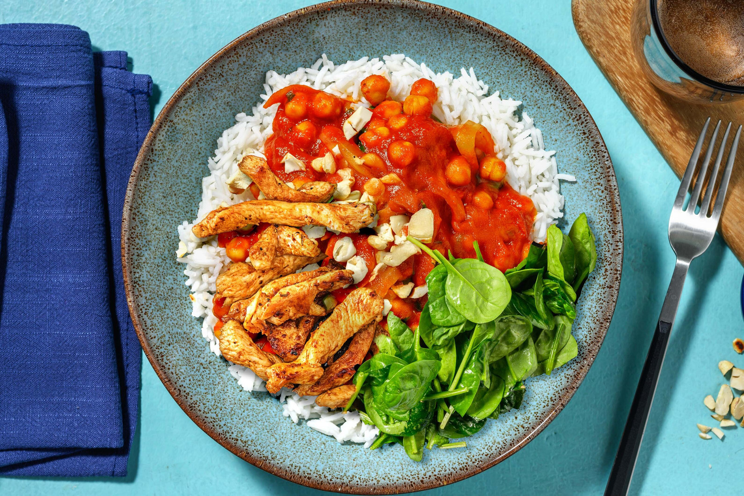 Chana Masala mit Babyspinat & Bio-Hähnchen