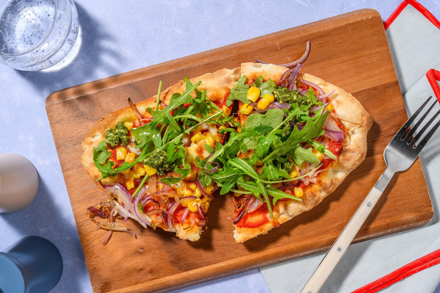 Mediterranean Style Tomato and Pesto Naanizza