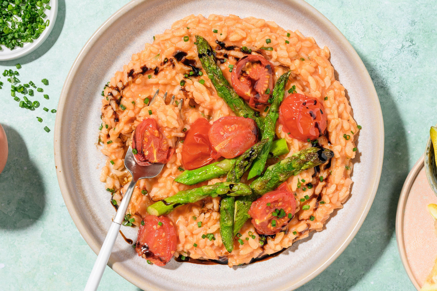 Chicken, Roasted Asparagus and Tomato Stovetop Risotto