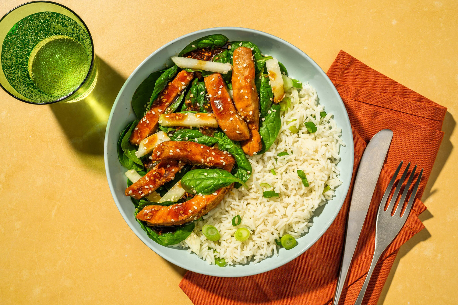 Teriyakiglaseret svinekød