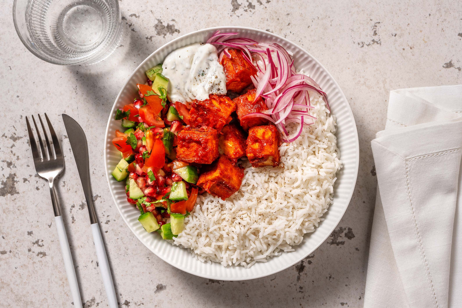 Harissa-honningglaseret tofubowl