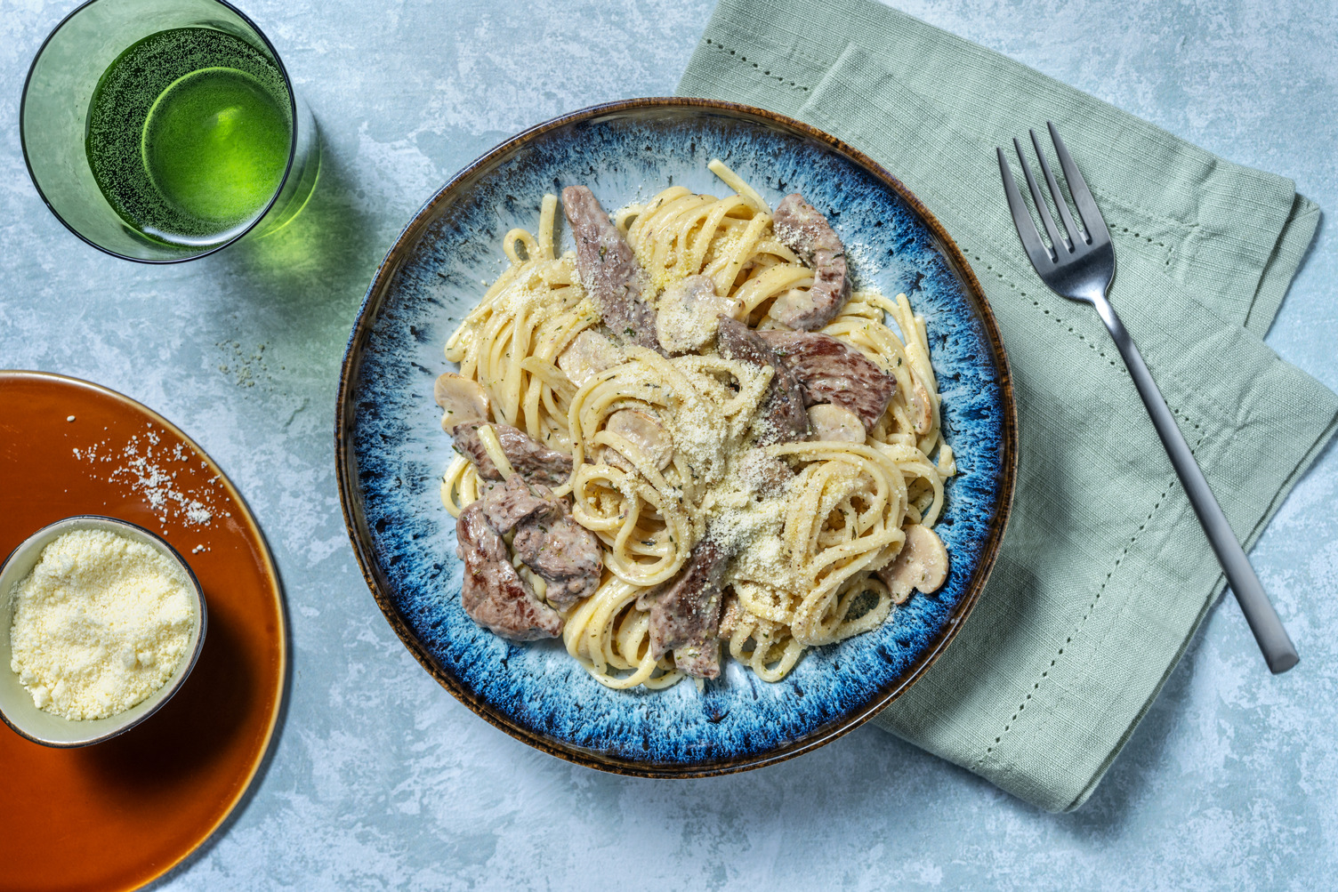 Creamy Beef and Mushroom Linguine