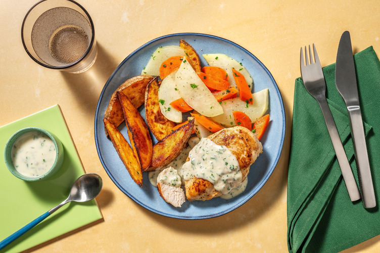 Bio Hähnchenbrust mit Kohlrabigemüse