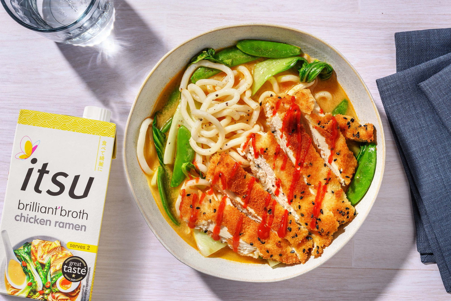 Crispy Sesame Chicken on itsu Chicken Ramen Brilliant'Broth