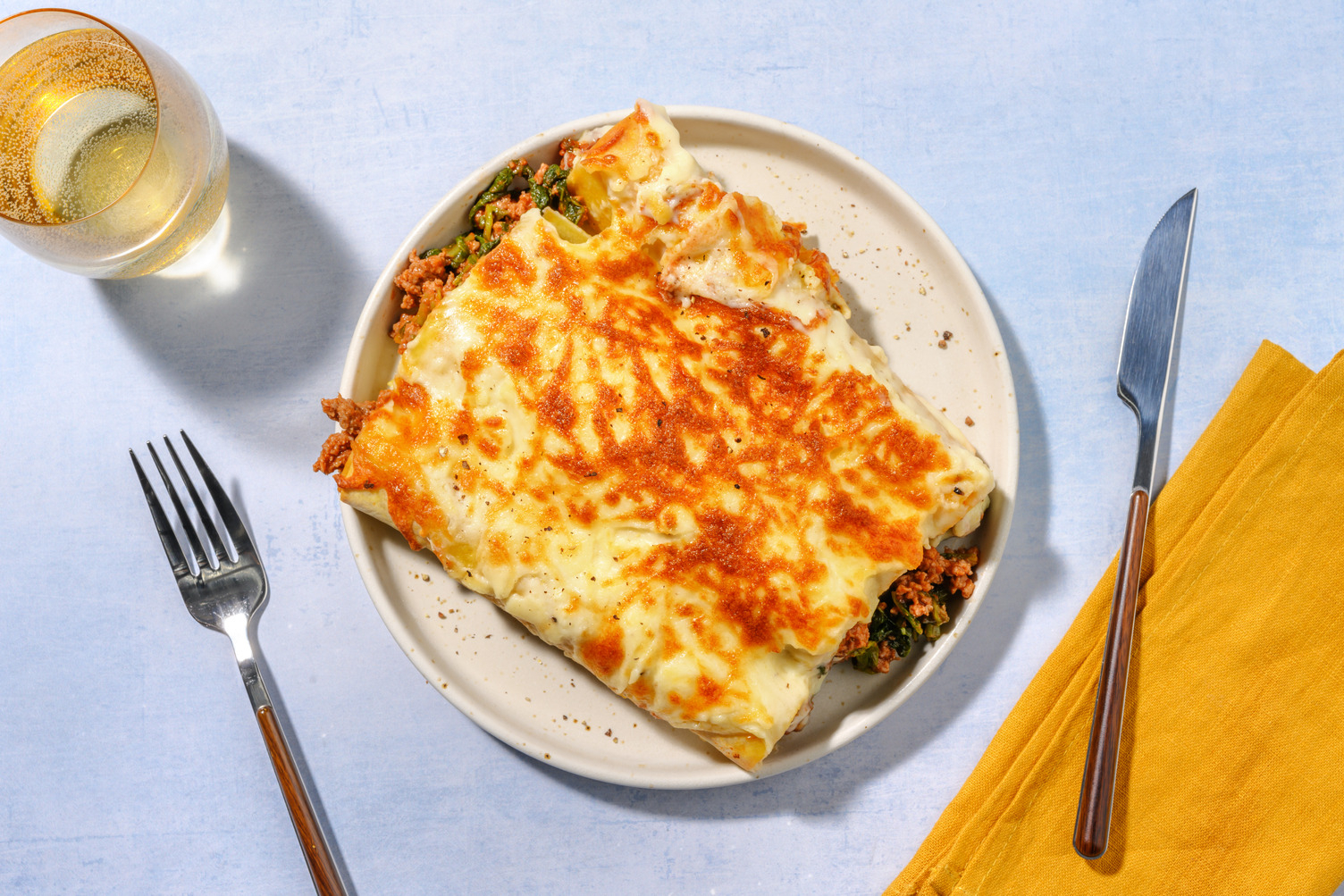 Cannelloni al ragù di carne ed erbette